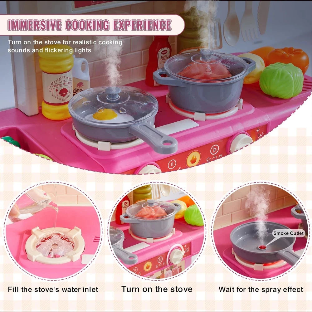 Toddler Cooking Playset – Interactive Pretend Kitchen with Lights, Sounds & Water Play