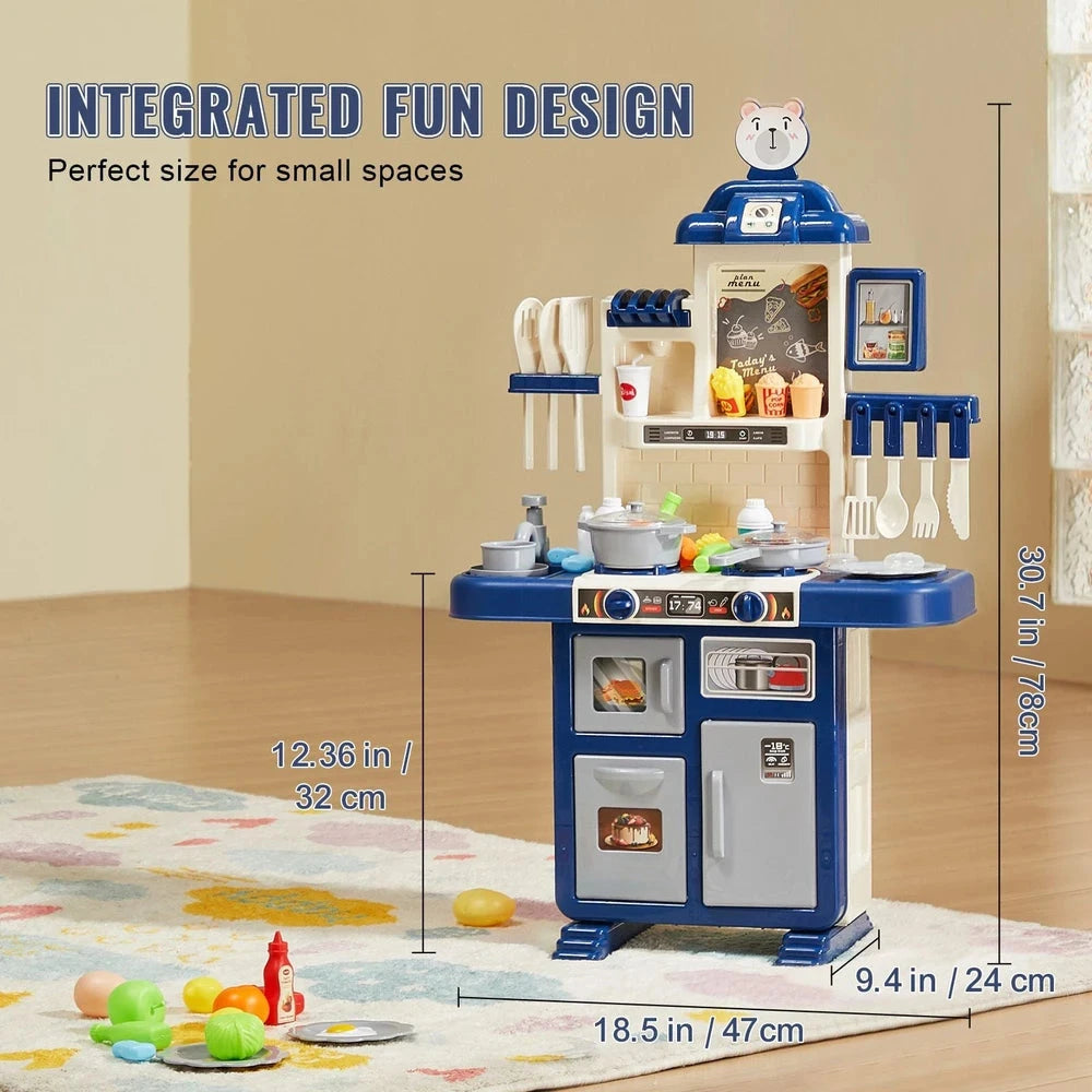 Interactive Toddler Kitchen Playset – Pretend Kitchen with Lights & Sounds