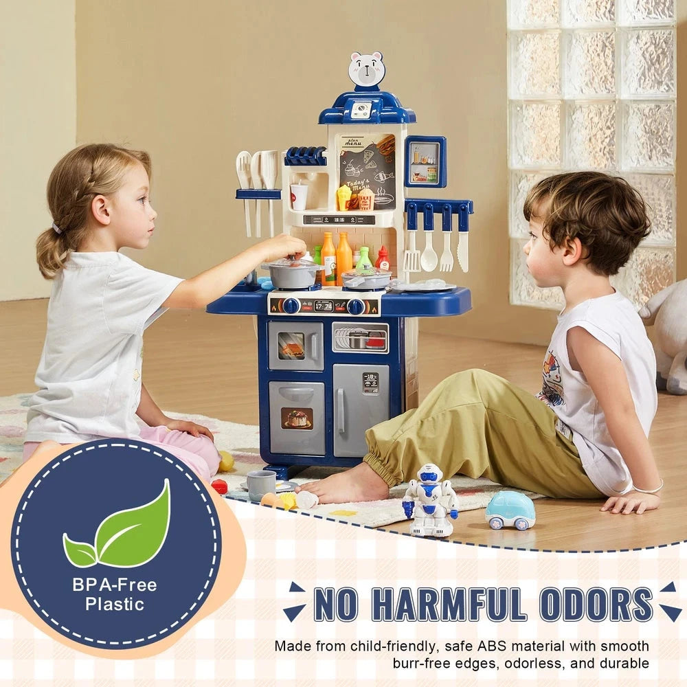 Interactive Toddler Kitchen Playset – Pretend Kitchen with Lights & Sounds