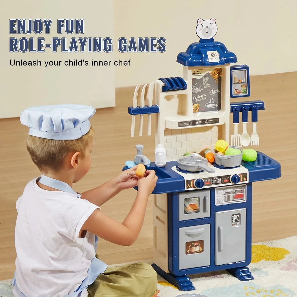 Interactive Toddler Kitchen Playset – Pretend Kitchen with Lights & Sounds