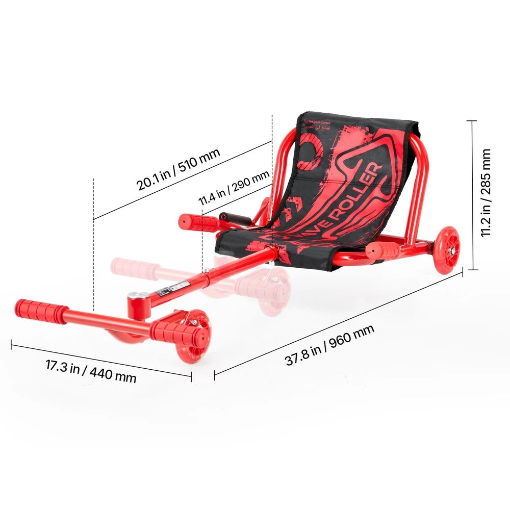 Kids Drifting Scooter – Wiggle Ride-On with LED Flashing Wheels (Red)