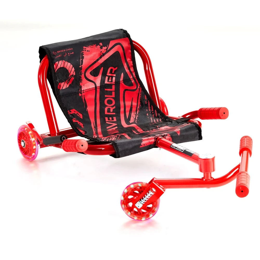 Kids Drifting Scooter – Wiggle Ride-On with LED Flashing Wheels (Red)
