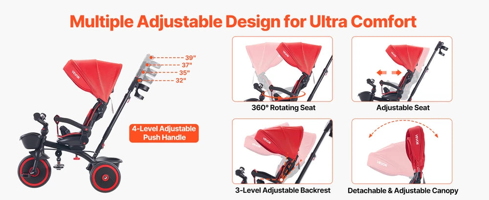 Convertible Toddler Tricycle Stroller