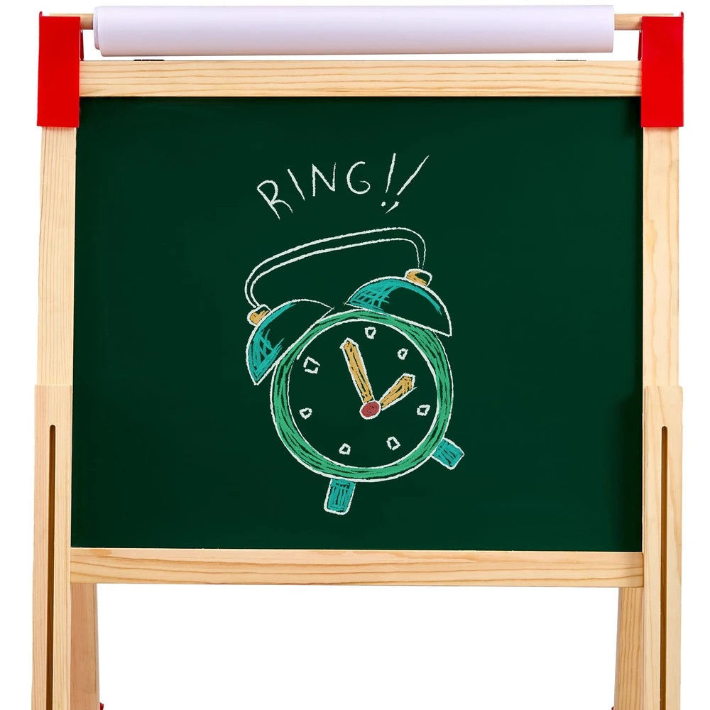 3-in-1 Kids Art Easel – Chalkboard, Whiteboard & Paper Roll Station