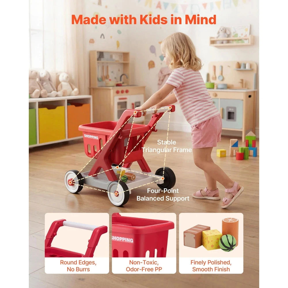 Interactive Kids Shopping Cart – Pretend Grocery Cart with Lights & Sounds