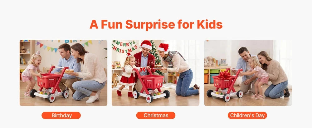 Interactive Kids Shopping Cart – Pretend Grocery Cart with Lights & Sounds
