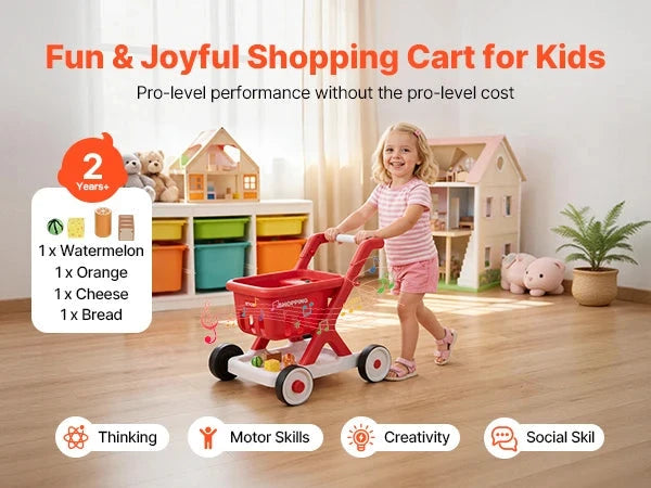 Interactive Kids Shopping Cart – Pretend Grocery Cart with Lights & Sounds