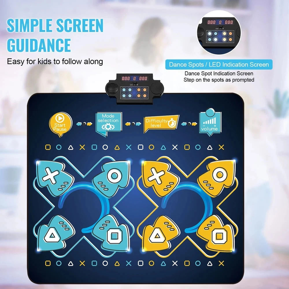Interactive Rhythm Dance Mat – Two-Player Musical Game Mat for Kids