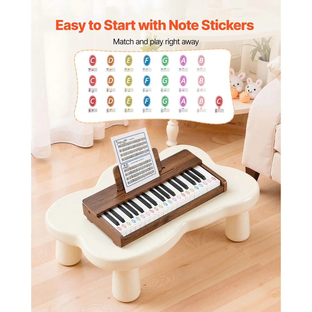 Kids Piano Keyboard – 37-Key Wooden Musical Instrument for Beginners