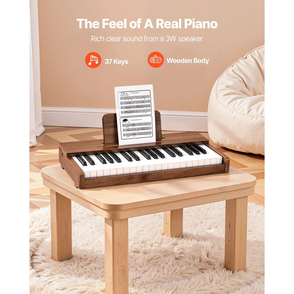 Kids Piano Keyboard – 37-Key Wooden Musical Instrument for Beginners