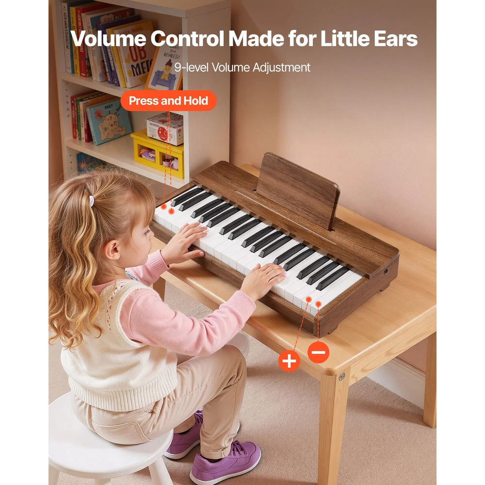 Kids Piano Keyboard – 37-Key Wooden Musical Instrument for Beginners