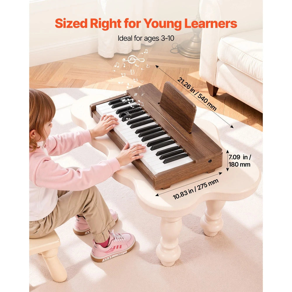 Kids Piano Keyboard – 37-Key Wooden Musical Instrument for Beginners