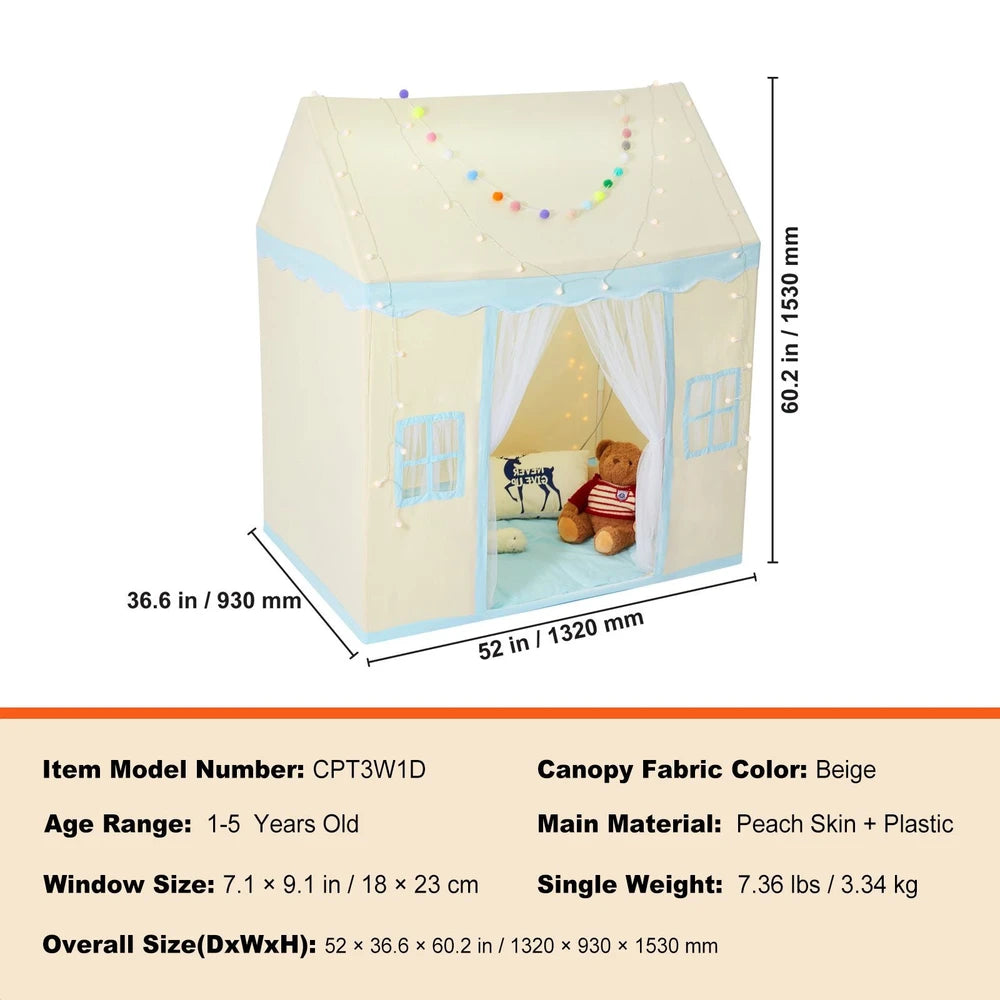Kids Play Tent – Pop-Up Playhouse with Tent Lamp