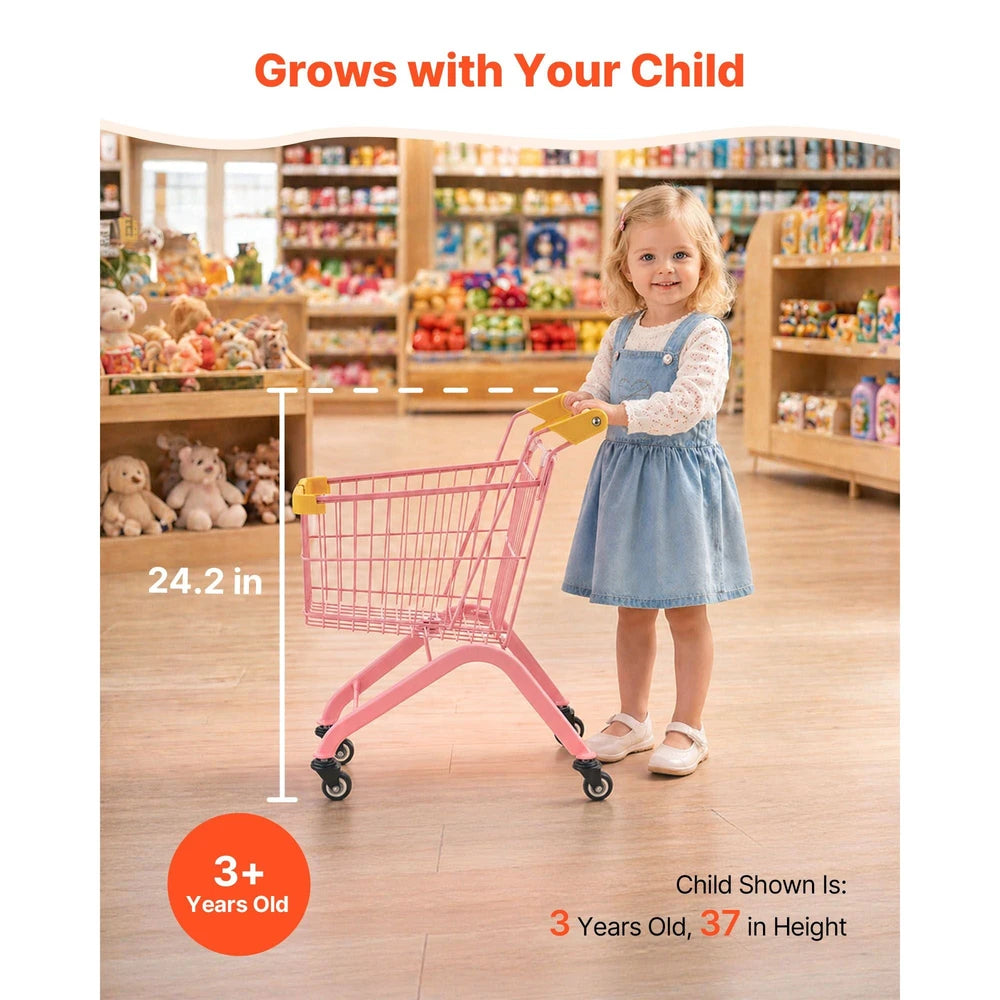 Kids Shopping Cart – Pretend Play Grocery Cart for Toddlers, Ages 3+