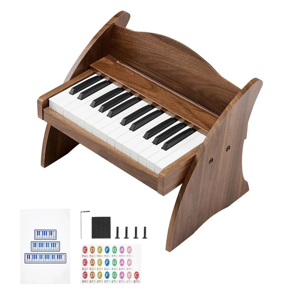 Wooden Kids Digital Piano – 25-Key Beginner Piano with Adjustable Volume