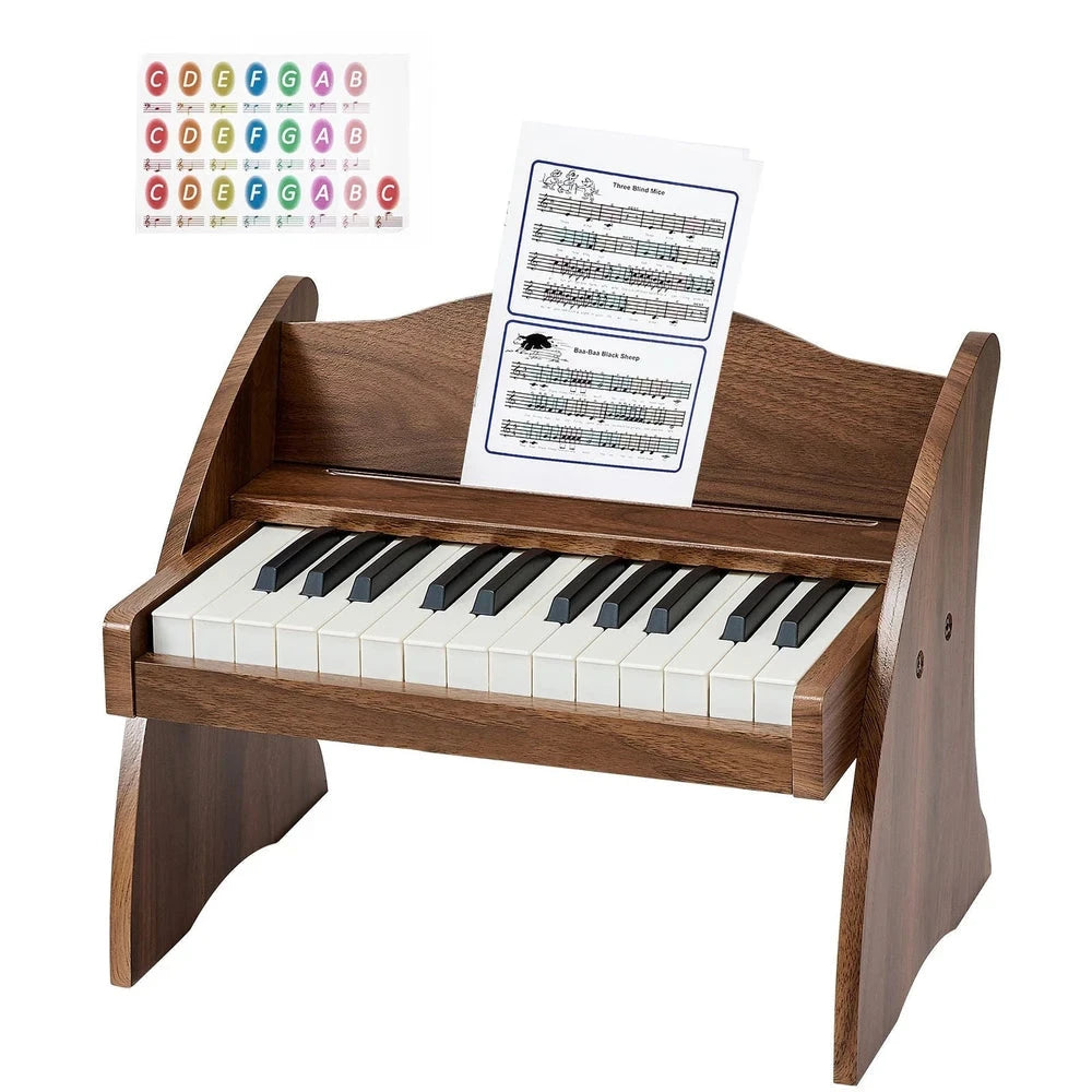 Wooden Kids Digital Piano – 25-Key Beginner Piano with Adjustable Volume