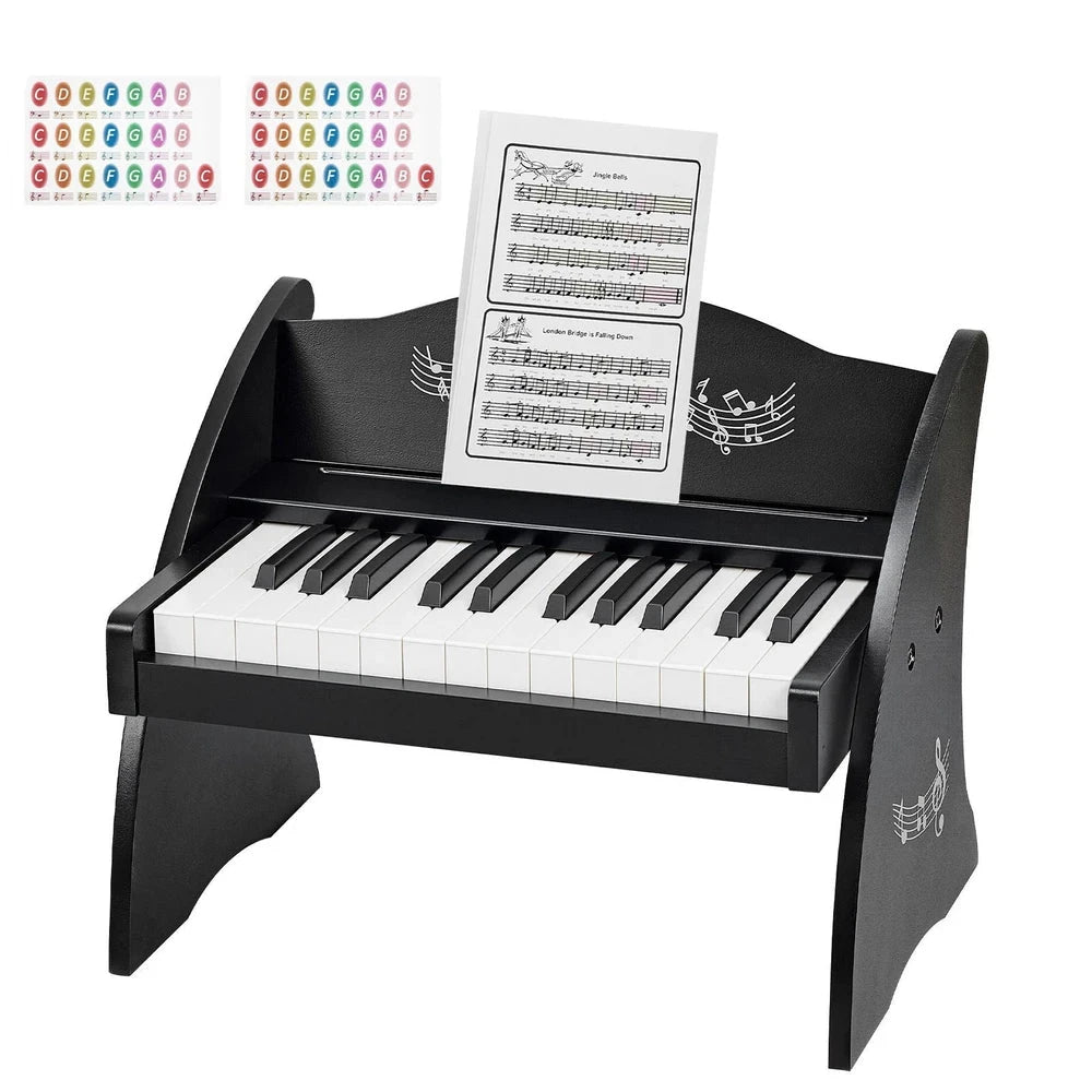 Wooden Kids Piano Keyboard – 25-Key Beginner Piano with Adjustable Volume (Color)