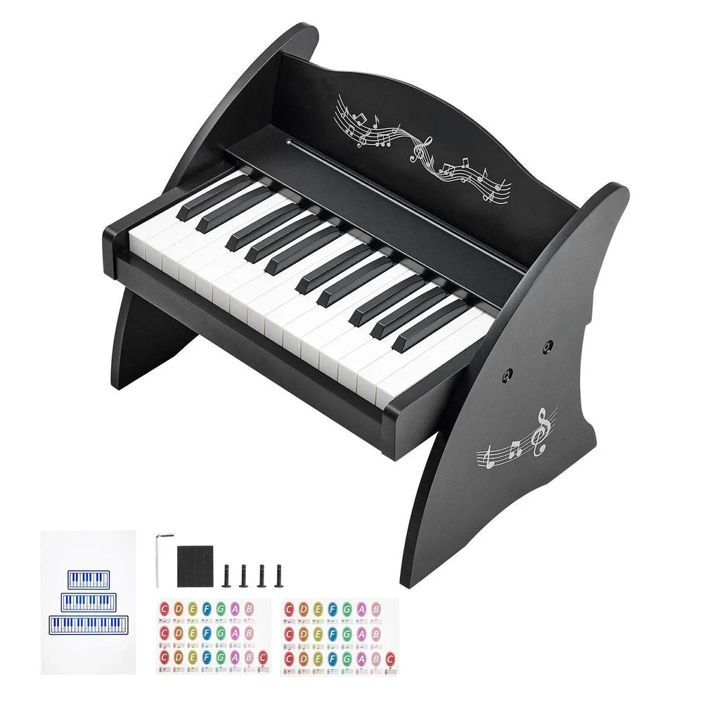 Wooden Kids Piano Keyboard – 25-Key Beginner Piano with Adjustable Volume (Color)