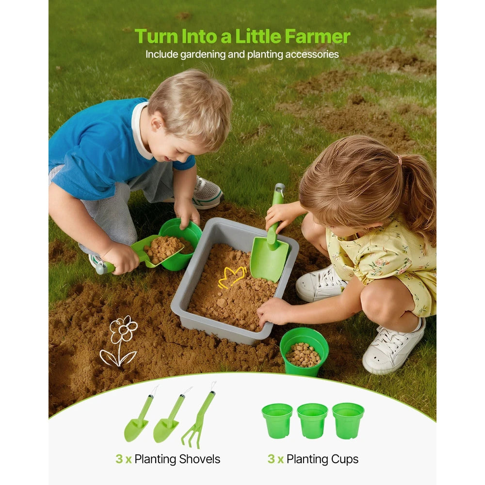 Wooden Outdoor Mud Kitchen – Backyard Play Kitchen with Working Faucet & Water Tank